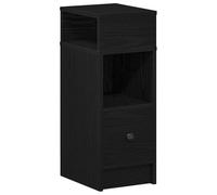vidaXL Mesilla de Noche con cajón Negro 25x31x66 cm, mesilla de Noche, mesita Auxiliar para Dormitorio, Muebles de Dormitorio, mesita Auxiliar