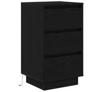 vidaXL Mesilla de Noche con Luces LED negro38x34x65 cm, mesita de Noche, Mueble de Cama, Mesa Auxiliar para Dormitorio, mesita de Noche, Mesa de Noche