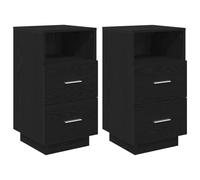 Mesillas De Noche 2 Uds Con 2 Cajones Negro 36x36x68 Cm Vidaxl