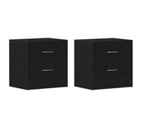 vidaXL Mesillas de Noche 2 uds Roble Negro 40x30x40 cm