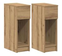 vidaXL Mesillas de Noche con cajón 2 uds Roble Artesanal 20x36x60 cm, mesilla de Noche, mesita Auxiliar para Dormitorio, Muebles de Dormitorio