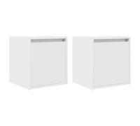 vidaXL Mesillas de Noche de Pared 2 uds Blanco 38x34x40 cm, mesita de Noche, mesita de Noche, Mesa de Noche, mesita de Noche, Armario de Cama