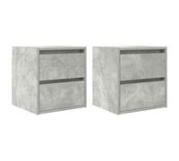 vidaXL Mesillas de Noche de Pared 2 uds Gris hormigón 38x34x40 cm, mesita de Noche, mesita de Noche, Mesa de Noche, mesita de Noche, Armario de Cama
