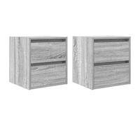 vidaXL Mesillas de Noche de Pared 2 uds Gris Sonoma 38x34x40 cm, mesita de Noche, mesita de Noche, Mesa de Noche, mesita de Noche, Armario de Cama