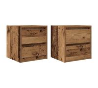vidaXL Mesillas de Noche de Pared 2 uds Madera Vieja 38x34x40 cm, mesita de Noche, mesita de Noche, Mesa de Noche, mesita de Noche, Armario de Cama