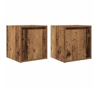 vidaXL Mesillas de Noche de Pared 2 uds Madera Vieja 38x34x40 cm, mesita de Noche, mesita de Noche, Mesa de Noche, mesita de Noche, Armario de Cama