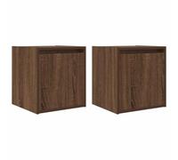 vidaXL Mesillas de Noche de Pared 2 uds Roble marrón 38x34x40 cm, mesita de Noche, mesita de Noche, Mesa de Noche, mesita de Noche, Armario de Cama