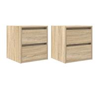 vidaXL Mesillas de Noche de Pared 2 uds Roble Sonoma 38x34x40 cm, mesita de Noche, mesita de Noche, Mesa de Noche, mesita de Noche, Armario de Cama