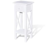 vidaXL Mesita Auxiliar con cajón Blanca