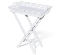 Mesa Auxiliar Con Bandeja Blanca Vidaxl
