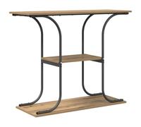 vidaXL Mesita Consola Artisan Oak 101 x 35 x 80.5 cm, Madera Ingeniera, Marco Negro, Estantes de Tablero, Diseño Industrial, 1 Pc, Durable, para Interior, Incluye Sujetador a la Pared, Fácil de Limpi