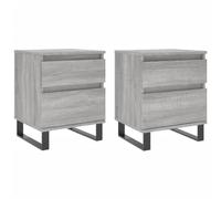 vidaXL Mesita de Noche 2 uds Madera ingeniería Gris Sonoma 40x35x50 cm