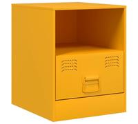 vidaXL Mesita de Noche Acero Amarillo Mostaza 34,5x39x44 cm