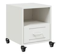 Vidaxl mesita de noche acero blanco 36x39x43,5 cm