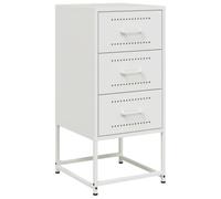 vidaXL Mesita de Noche Acero Blanco 36x39x78 cm, Mesa Auxiliar, Armario Auxiliar, Muebles de Dormitorio, mesilla de Noche, Armario de Metal