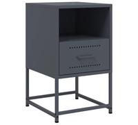 vidaXL Mesita de Noche Acero Gris Antracita 36x39x60,5 cm, Mesa Auxiliar, Armario Auxiliar, Muebles de Dormitorio, mesilla de Noche, Armario de Metal