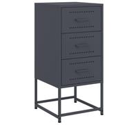 vidaXL Mesita de Noche Acero Gris Antracita 36x39x78 cm, Mesa Auxiliar, Armario Auxiliar, Muebles de Dormitorio, mesilla de Noche, Armario de Metal