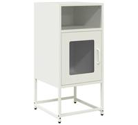 vidaXL Mesita de Noche Acero Laminado en frío Blanco 36x39x78 cm, Muebles de Cama, mesita Auxiliar para Dormitorio, Muebles de Dormitorio