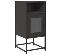 vidaXL Mesita de Noche Acero Laminado en frío Negro 36x39x78 cm, Muebles de Cama, mesita Auxiliar para Dormitorio, Muebles de Dormitorio