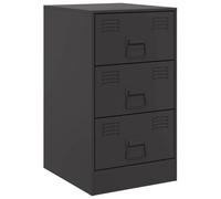 vidaXL Mesita de Noche Acero Negra 34,5x39x62 cm, Mesa Auxiliar, Armario Auxiliar, mesilla de Noche, Mesa de Noche, Muebles de Dormitorio