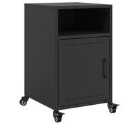 vidaXL Mesita de Noche Acero Negra 36x39x59 cm, Mesa Auxiliar, Armario Auxiliar, mesilla de Noche, Mesa de Noche, Muebles de Dormitorio