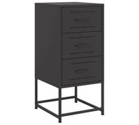 vidaXL Mesita de Noche Acero Negra 36x39x78 cm, Mesa Auxiliar, Armario Auxiliar, Muebles de Dormitorio, mesilla de Noche, Armario de Metal