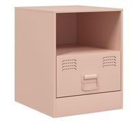 Vidaxl mesita de noche acero rosa 34,5x39x44 cm