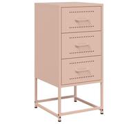vidaXL Mesita de Noche Acero Rosa 36x39x78 cm, Mesa Auxiliar, Armario Auxiliar, Muebles de Dormitorio, mesilla de Noche, Armario de Metal