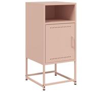vidaXL Mesita de Noche Acero Rosa 36x39x78 cm, Mesa Auxiliar, Armario Auxiliar, Muebles de Dormitorio, mesilla de Noche, Armario de Metal