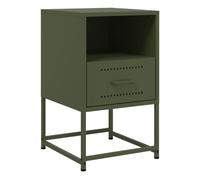 vidaXL Mesita de Noche Acero Verde Oliva 36x39x60,5 cm