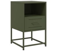 vidaXL Mesita de Noche Acero Verde Oliva 36x39x60,5 cm
