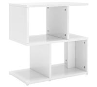 vidaXL Mesita de Noche Aparador Auxiliar Armario Cama Dormitorio Habitación Organizador Almacenamiento de Contrachapada Blanco Brillante 50x30x51,5 cm