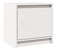 vidaXL Mesita de Noche Aparador Auxiliar Armario Cama Dormitorio Habitación Organizador Almacenamiento Blanco 40x30,5x40 cm Madera Maciza de Mango