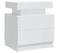 vidaXL Mesita de Noche Aparador Auxiliar Armario Cama Dormitorio Habitación Organizador Almacenamiento de Contrachapada Blanco Brillante 45x35x52 cm