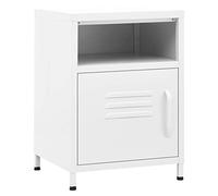 vidaXL Mesita de Noche Aparador Auxiliar Armario Cama Dormitorio Habitación Soporte Organizador Almacenamiento Acero Blanco 35x35x51 cm