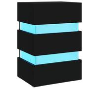 vidaXL Mesita de Noche Aparador Auxiliar Armario Cama Dormitorio Habitación Soporte Organizador Almacenamiento de Contrachapada Negro 45x35x67 cm
