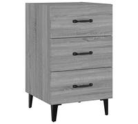 vidaXL Mesita de Noche Aparador Auxiliar Armario con Cajones Cama Dormitorio Habitación Almacenaje de Madera Contrachapada Gris Sonoma 40x40x66 cm