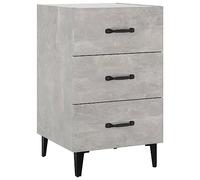 vidaXL Mesita de Noche Aparador Auxiliar Armario con Cajones Cama Dormitorio Habitación Almacenaje Madera Contrachapada Gris Hormigón 40x40x66 cm