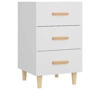 vidaXL Mesita de Noche Aparador Auxiliar Armario con Cajones Cama Dormitorio Habitación Organizador Almacenaje Madera Contrachapada Blanco 40x40x66 cm