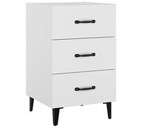 vidaXL Mesita de Noche Aparador Auxiliar Armario con Cajones Cama Dormitorio Habitación Organizador Almacenaje Madera Contrachapada Blanco 40x40x66 cm