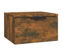 vidaXL Mesita de Noche Aparador Auxiliar Armario Mesilla Cama Dormitorio Habitación Organizador Almacenaje de Pared Color Roble Ahumado 34x30x20 cm