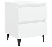 vidaXL Mesita de Noche Aparador Auxiliar Cama Armario Dormitorio Habitación Organizador Almacenamiento Blanco Madera Contrachapada 40x35x50 cm