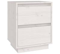 vidaXL Mesita de Noche Aparador Auxiliar Lateral Armario Cama Dormitorio Habitación Organizador Muebles Blanco 40x35x50 cm Madera Maciza de Pino