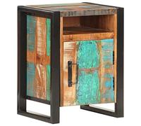 vidaXL Mesita de Noche Aparador Mesilla Auxiliar Cama Armario de Dormitorio Habitación Organizador Almacenamiento de Madera Maciza Reciclada