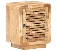 vidaXL Mesita de Noche Aparador Mesilla Auxiliar Cama Armario de Dormitorio Habitación Organizador Almacenamiento Madera de Mango Rugosa