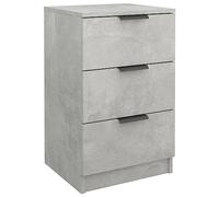 vidaXL Mesita de Noche Auxiliar Armario Mueble Dormitorio Soporte Teléfono Decorativa Cajones Almacenamiento Moderna Cama Duermo Color Gris Hormigón