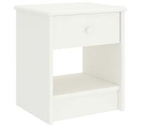 vidaXL Mesita de Noche Auxiliar Mesilla Cama Armario de Dormitorio Habitación Organizador Almacenamiento Blanco 35x30x40 cm Madera Maciza de Mango
