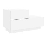 Mesita De Noche Con Luces Led Blanca 70x36x40,5 Cm Vidaxl