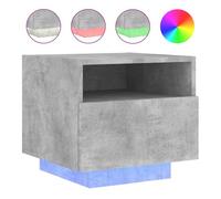 Vidaxl mesita de noche con luces led gris hormigón 40x39x37 cm