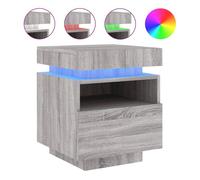 Vidaxl mesita de noche con luces led gris sonoma 40x39x48,5 cm